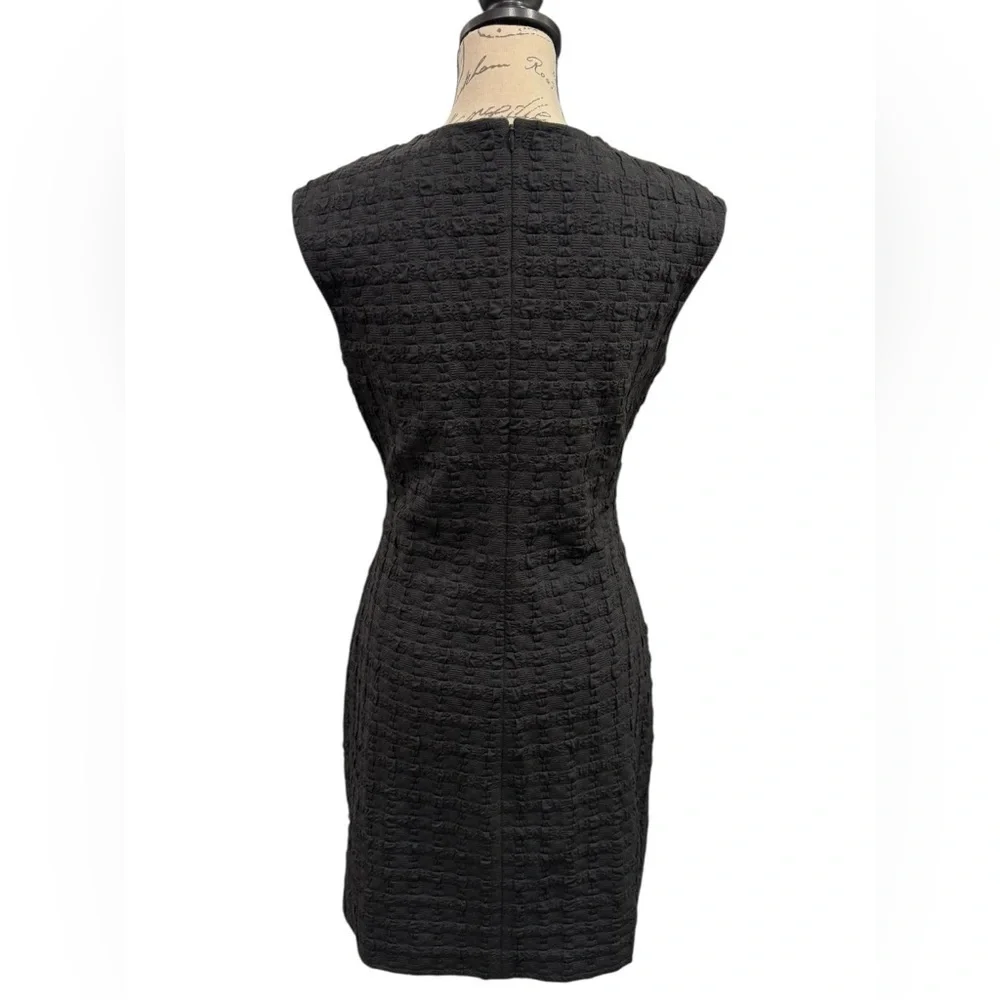 Theory Cap Sleeve Shift Dress Checkered Textured Women’s Size 6 - Picture 3 of 11